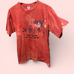 Vintage 90s Jerzees red white & boom 4th of july celebration tie dye t-shirt